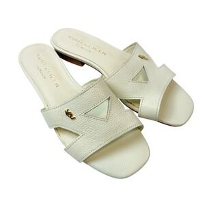 Kurt Geiger Odina Cut Out Slide Sandals Women's 36.5 US 6/6.5 White Leather